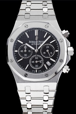 Audemars Piguet Royal Oak Chronograph Black Dial Stainless Steel Bracelet 1454025 Piguet Replica