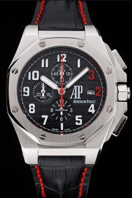 Audemars Piguet Royal Oak Offshore Shaquille O'Neal Black Dial Stainless Steel Case Black Leather Strap Audemars Piguet Royal Oak Replica Aaa