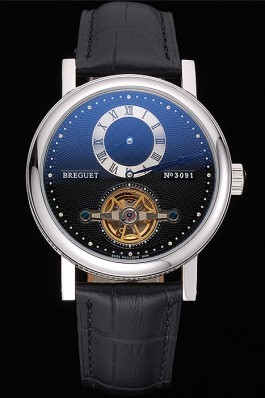 Breguet Classique Complications Stainless Steel Case Black Leather Strap 80158 Breguet Replica