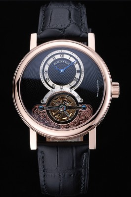 Breguet Classique Grande Complication Tourbillon Gold Case Black Dial Black Leather Strap 622211 Breguet Replica