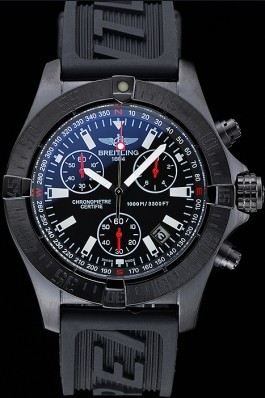 Breitling Avenger Seawolf Ion Plated Steinless Steel Case Black Dial Rubber Bracelet 622240 Breitling Replicas