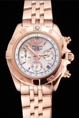 Breitling Chronomat Quartz Pearl Dial Rose Gold Case And Bracelet Breitling Chronomat