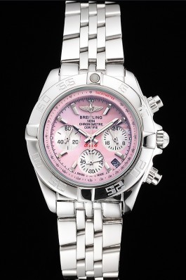 Breitling Chronomat Quartz Pink Dial Stainless Steel Case And Bracelet Breitling Chronomat