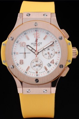 Hublot Big Bang Yellow Strap White Dial Watch 98068 Replica Watch Hublot