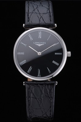 Longines La Grande Classique Black Dial Black Leather Band Homme 622131 Replica Longines Classic