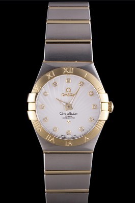 Omega Constellation Gold Bezel Two Tone Band som95 621475 Best Omega Replica