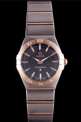 Omega Constellation Rose Gold Bezel Two Tone Band som100 621480 Best Omega Replica