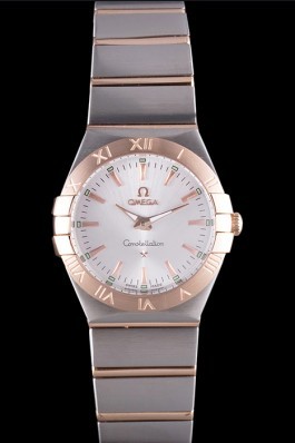 Omega Constellation Rose Gold Bezel Two Tone Band som101 621481 Best Omega Replica