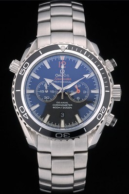 Omega Seamaster Planet Ocean Black Bezel Black Dial Stainless Steel Strap 80240 Omega Replica Seamaster