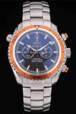 Omega Seamaster Planet Ocean Orange Bezel Black Dial Stainless Steel Strap 80241 Omega Replica Seamaster