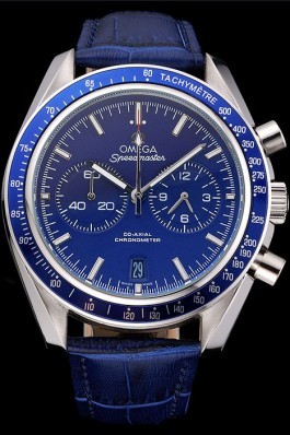 Omega Speedmaster Blue Dial Stainless Steel Case Blue Leather Strap 622808 Omega Speedmaster Replica