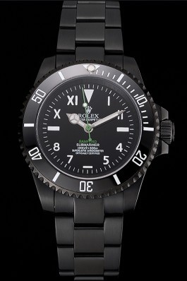 Rolex Bamford Submariner Black Dial Roman Numerals Black Ionized Case And Bracelet Rolex Submariner Replica