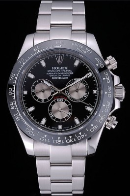 Rolex Cosmograph Daytona Black Dial Stainless Steel Bracelet 622543 Rolex Daytona Replica