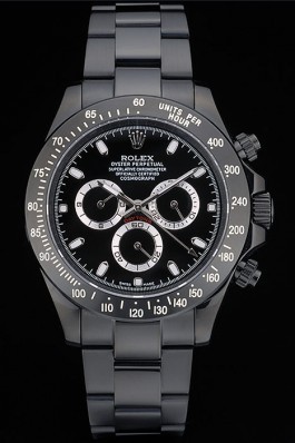 Rolex Daytona Black Ion Plated Tachymeter Black Stainless Steel Strap Black Dial 80247 Rolex Daytona Replica