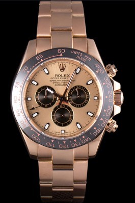 Rolex Daytona Ion Plated Tachymeter Rose Gold Strap Rose Gold Dial 80244 Rolex Daytona Replica