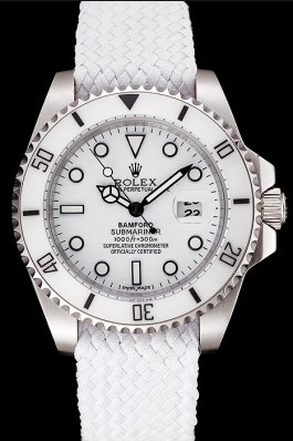 Rolex Submariner Bamford White Dial White Fabric Bracelet 1453867 Rolex Submariner Replica