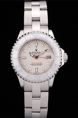 Rolex Yacht Master Silver Bezel Beige Dial Replica Rolex