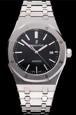 Swiss Audemars Piguet Royal Oak Black Dial Stainless Steel Case And Bracelet Piguet Replica