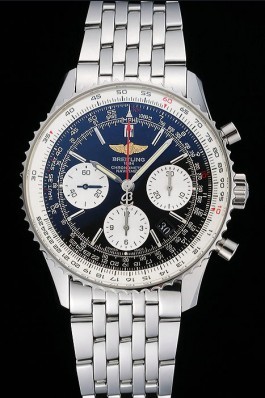 Swiss Breitling Navitimer Black Dial Stainless Steel Bracelet 622442 Replica Designer Watches