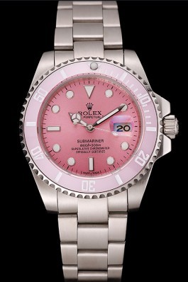 Swiss Rolex Submariner Pink Dial Pink Bezel Stainless Steel Bracelet 1453980 Rolex Submariner Replica