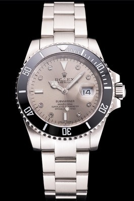 Swiss Rolex Submariner Silver Dial Diamond Markings Black Bezel Stainless Steel Case And Bracelet Rolex Submariner Replica